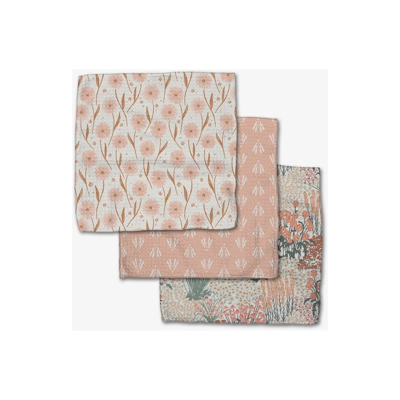 Garden Bloom Geometry Dish Cloth Set of 3