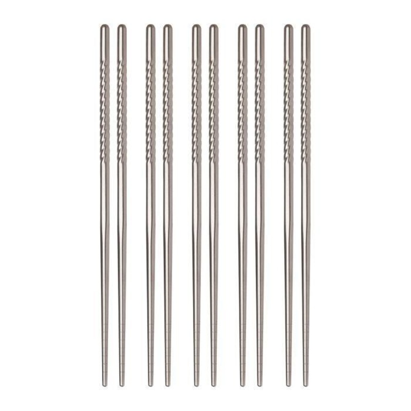 Helen's Asian Kitchen Stainless Steel Chopsticks, 5 Pairs