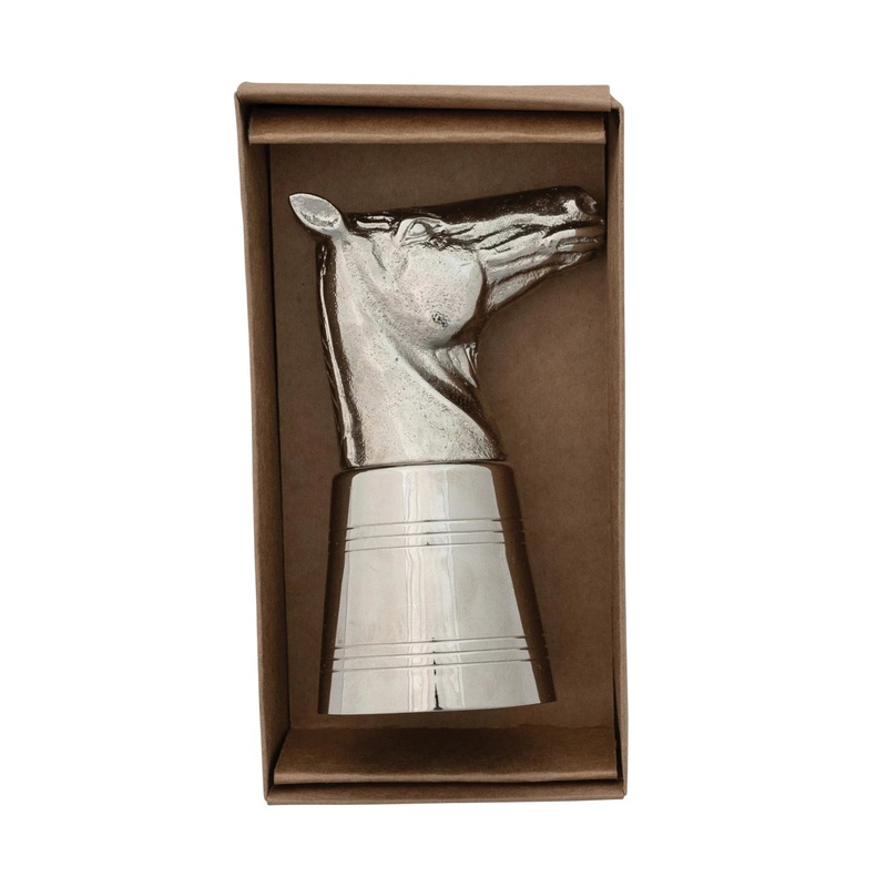 Horse Head Cocktail Jigger, Cast Aluminum + Stainless Steel