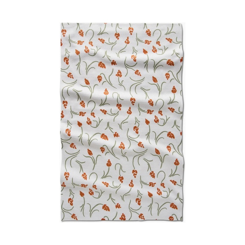 Crayon Floral Geometry Tea Towel