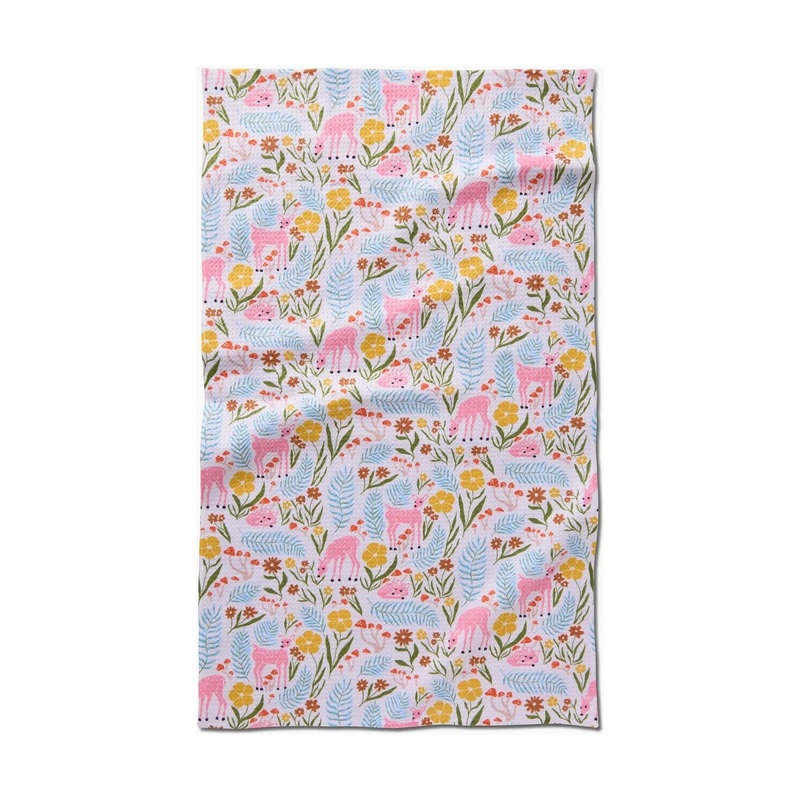 Fern and Fawn Geometry Tea Towel