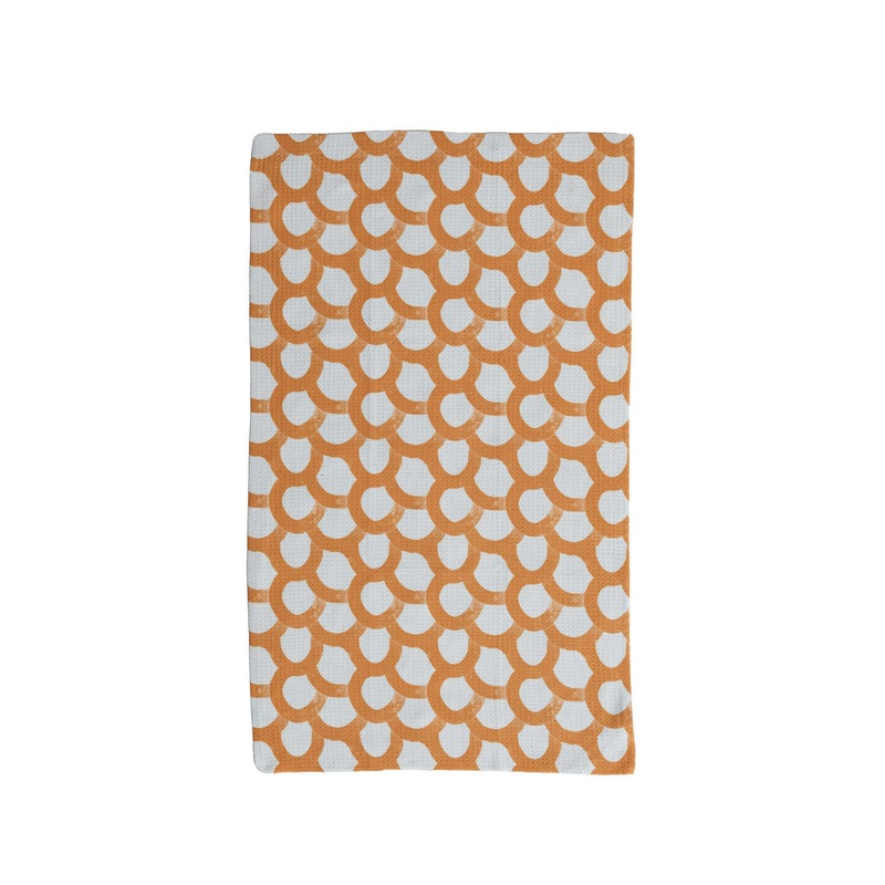 Printed Recycled Microfibre Tea Towel w/ Organic Circles Pattern