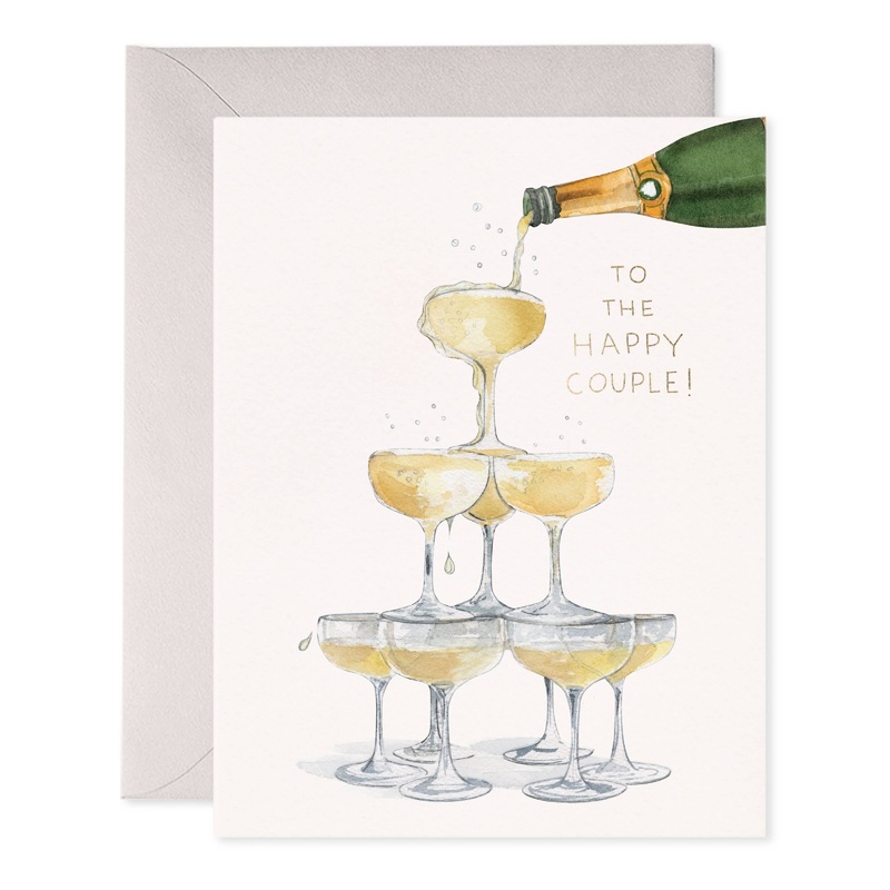 Champagne Tower Wedding Greeting Card  To the Happy Couple