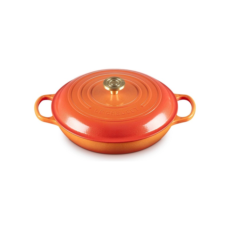 Le Creuset Signature Round Braiser 3.5 Qt Flamme Doree Crucible Knob