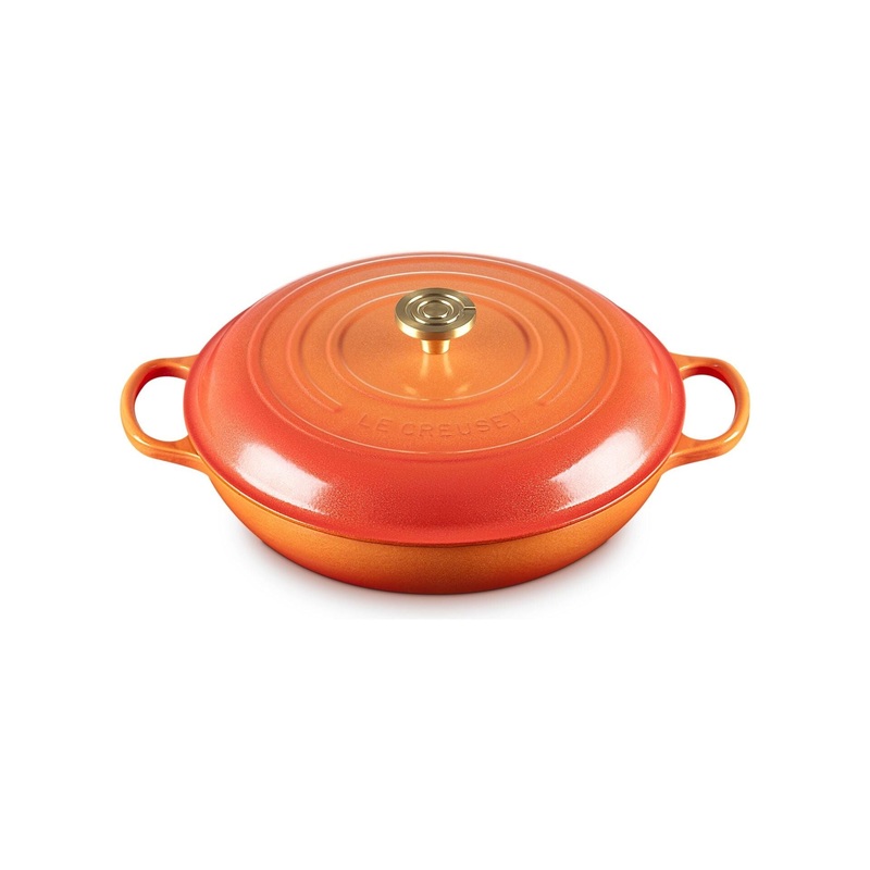 Le Creuset Signature Round Braiser 5 Qt Flamme Doree Crucible Knob