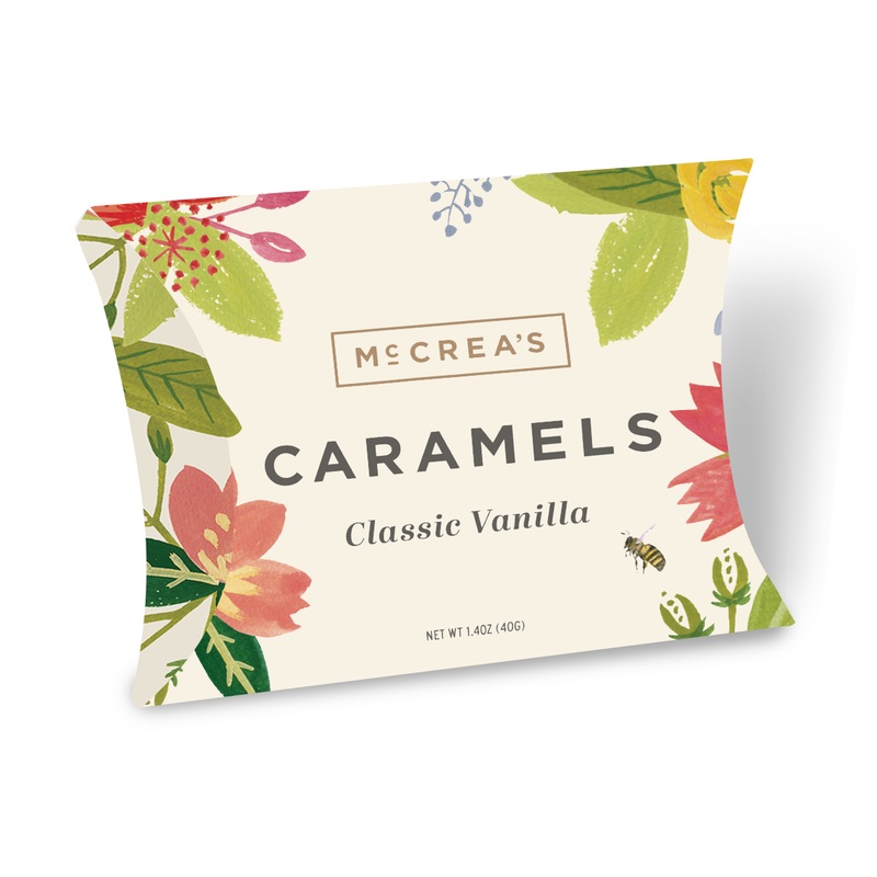McCrea's Classic Vanilla Caramels - Spring Flowers Packaging