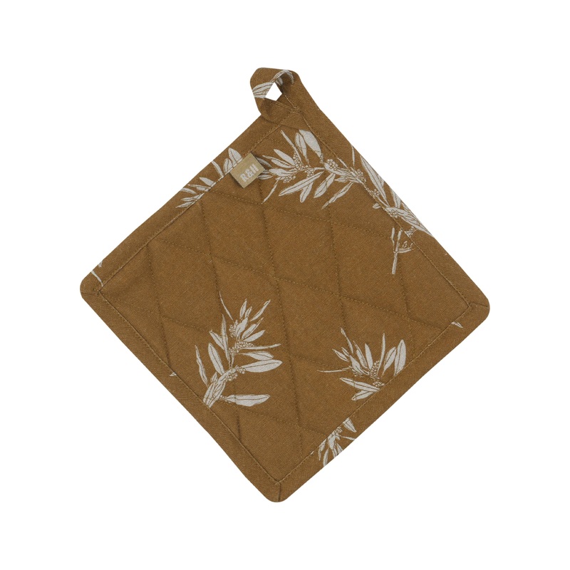 Pot Holder Trivets Olives Mustard