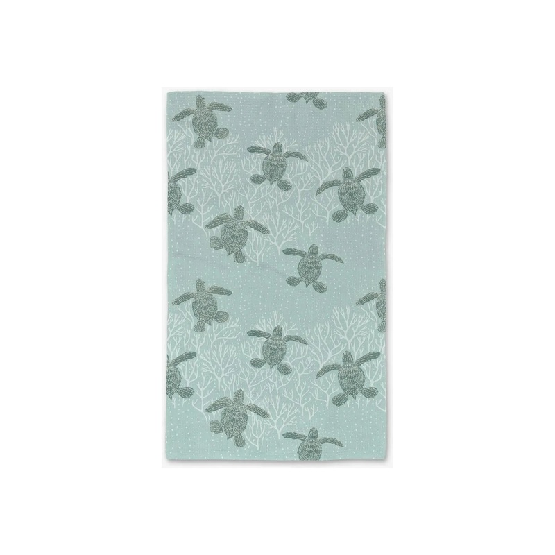 Sea Turtles Geometry Tea Towel