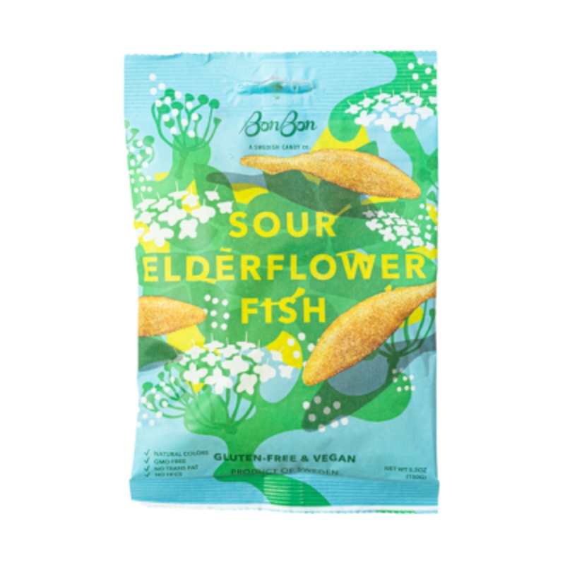 Sour Elderflower Fish - Swedish Candy 5.2oz (150g)