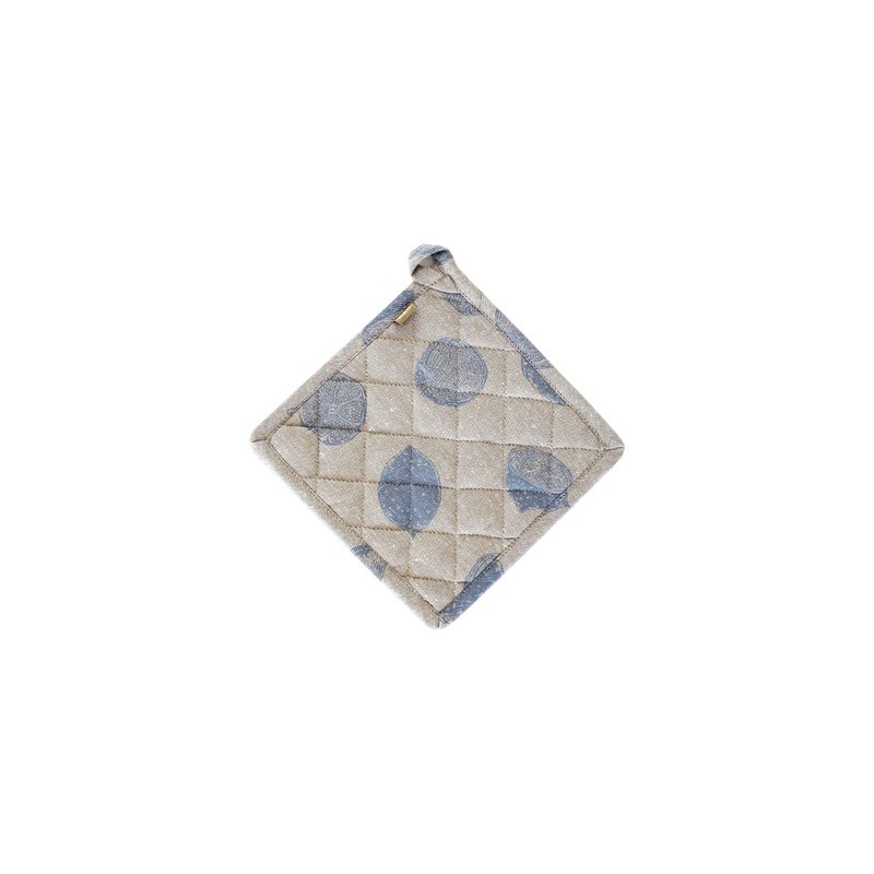 Trivet / Pot Holder Lemons print Light Blue