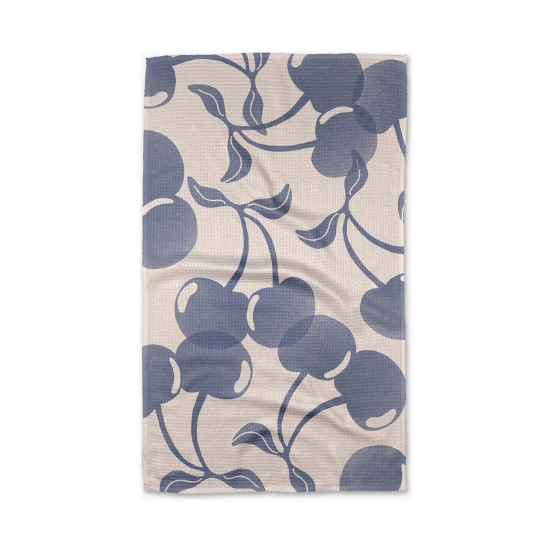Blue Cherry Dreams Tea Towel
