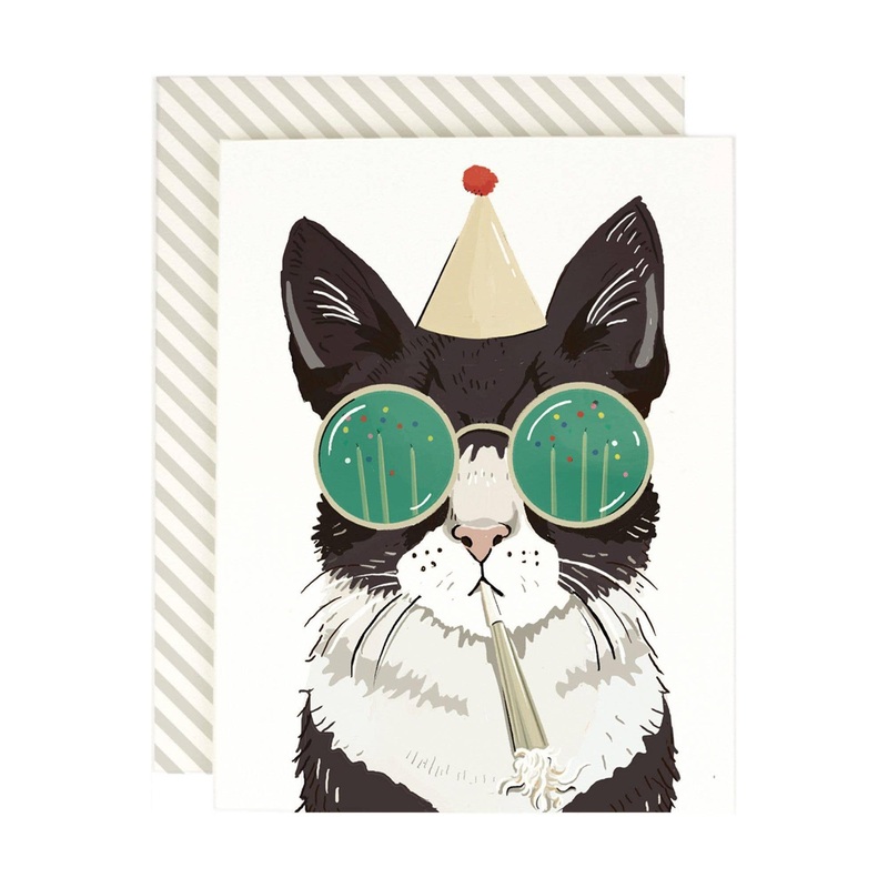 Birthday Party Cat Greeting Card
