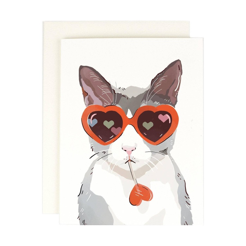 Heart Eye Cat Greeting Card