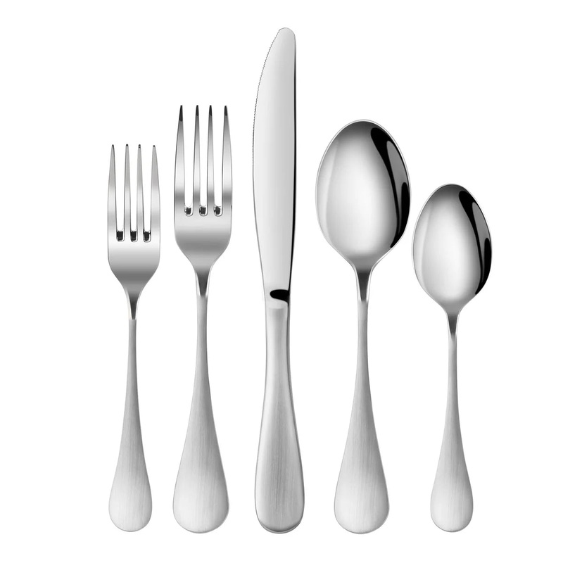 RAIN Series 20-Piece Flatware Set, Stainless Steel, Matte Finish Handle