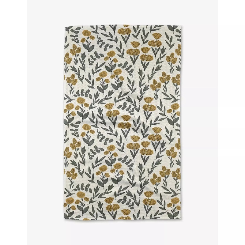 Charolette Yellow Geometry Kitchen Tea Towel