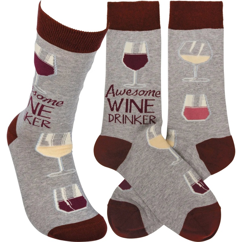 Primitives By Kathy - "Awesome Wine Drinker" Socks