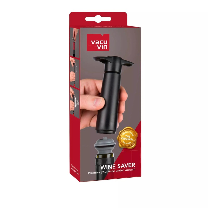 Vacu Vin Wine Saver Black | 2 Stoppers