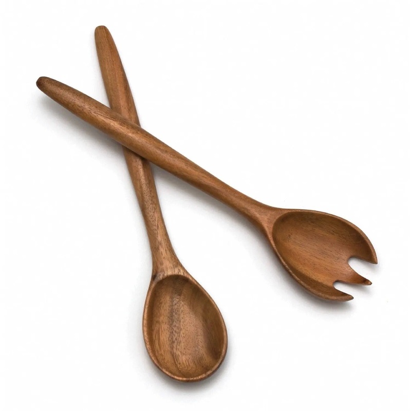 Acacia Oblong Salad Servers, 12"