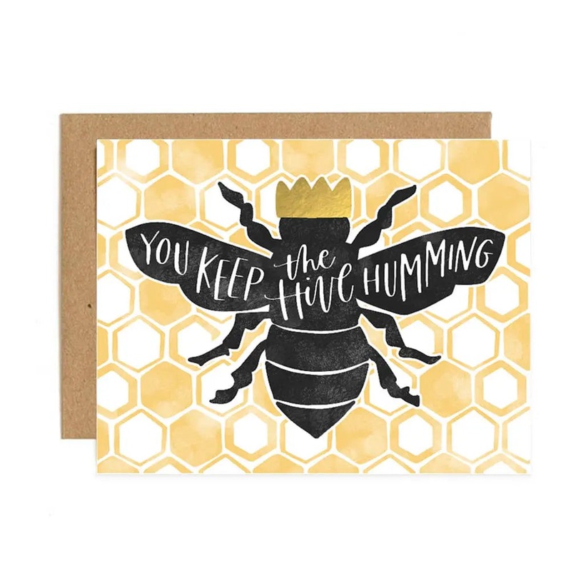 Humming Hive Letterpress Mother's Day Greeting Card