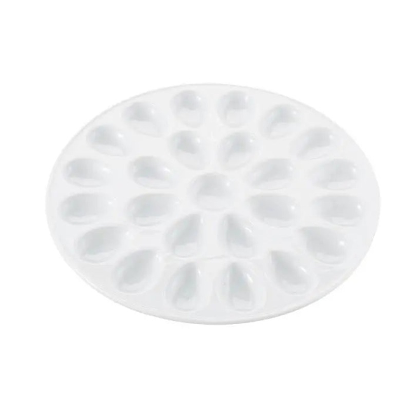 White Porcelain Deviled Egg Dish, 13.25in