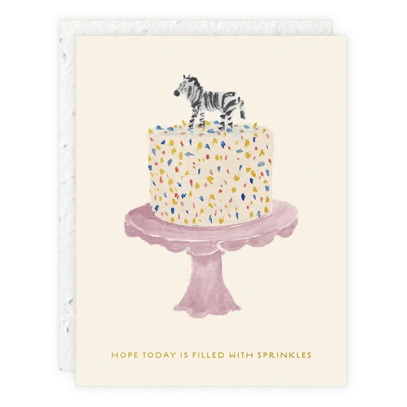 Zebra Cake -Birthday Card