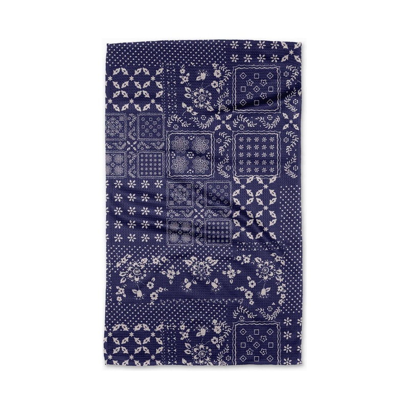 Blossoming Bandanna Blue Tea Towel