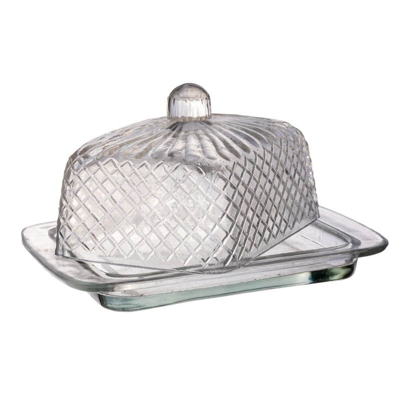 Cut Glass Clear Butter Dish