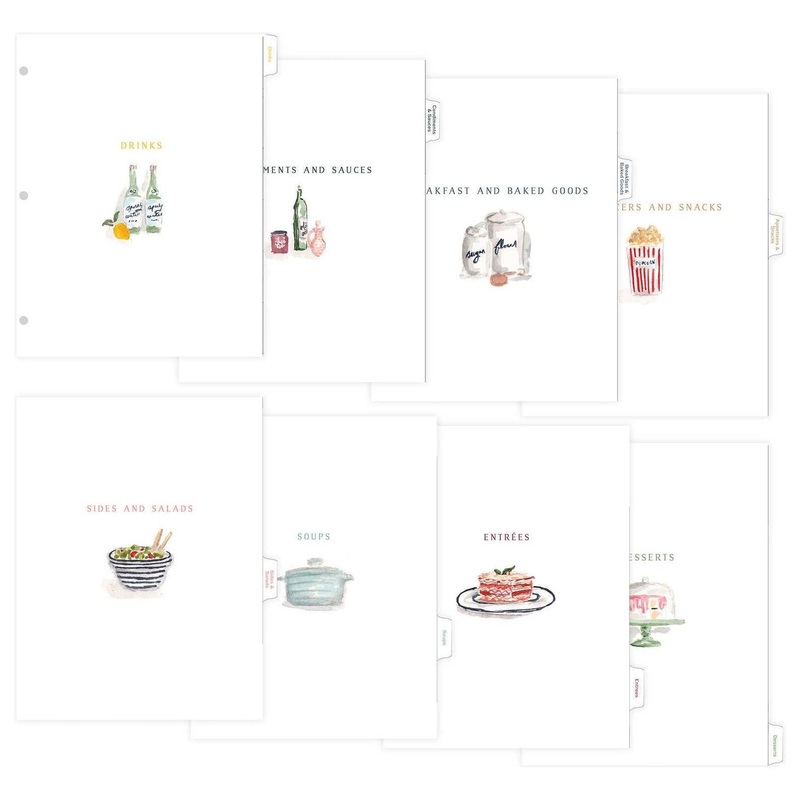 Recipe Binder Index Tab Dividers: Multi / Standard (8.5x11")