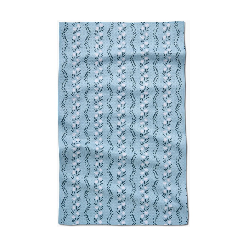 Vintage Floral Stripe Tea Towel