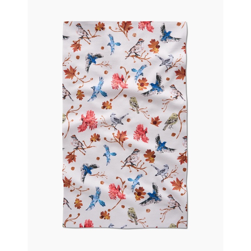 Autumnal Bird Skies Geometry Tea Towel