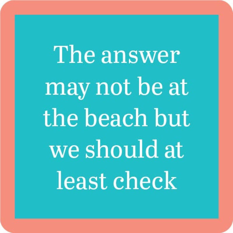 Beach Answer Coaster | Funny Party Gift | Home Bar Decor