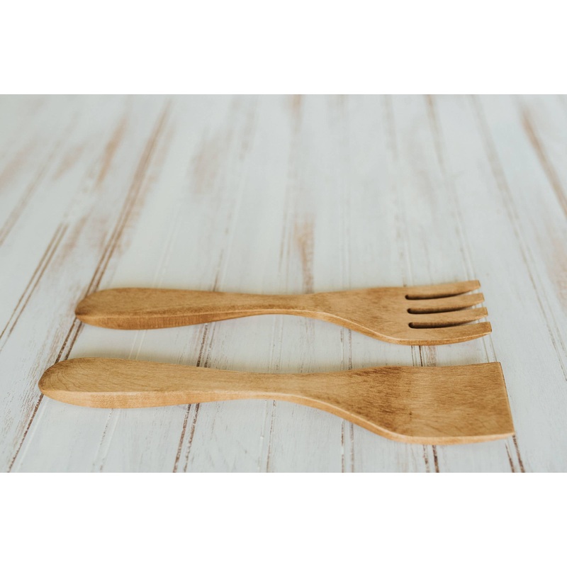 Beech - Light Walnut Finish - 12" Servers - Bee's Oil Finish