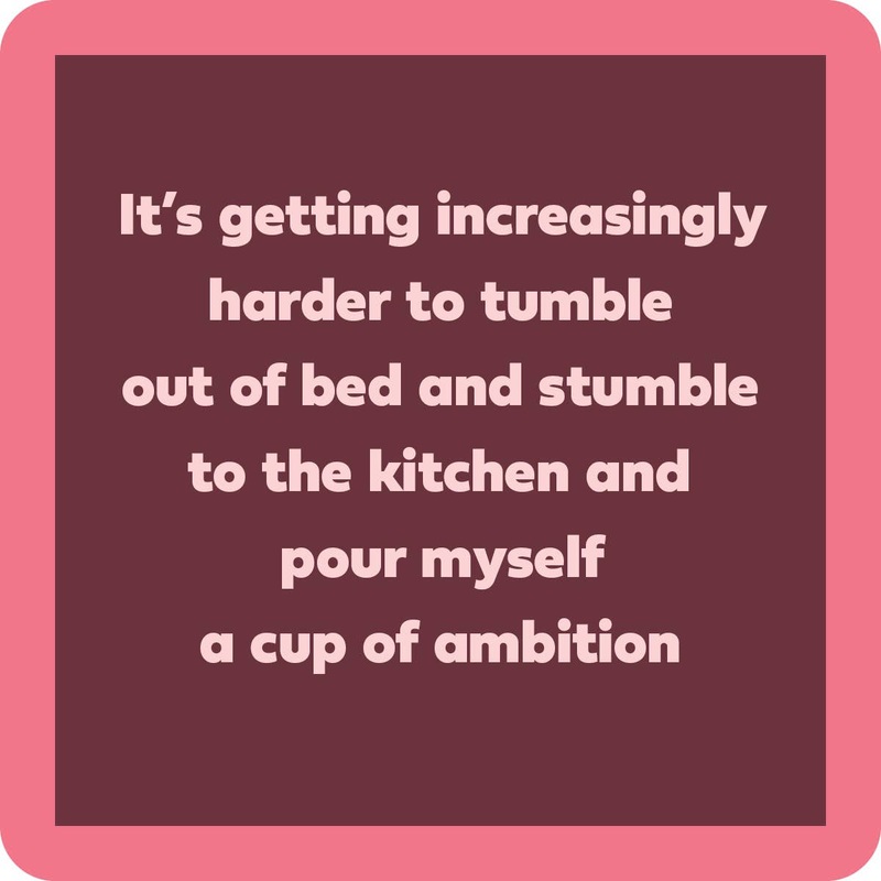 Cup Of Ambition Coaster | Funny Party Gift | Home Bar Decor