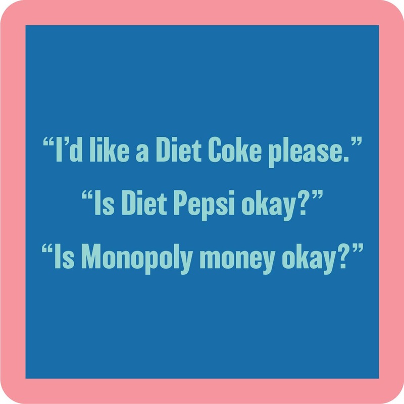 Diet Coke Coaster | Funny Party Gift | Home Bar Decor