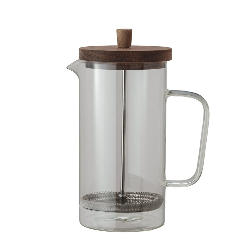 French Press Coffee Maker w/ Acacia Wood Lid, 36 oz.