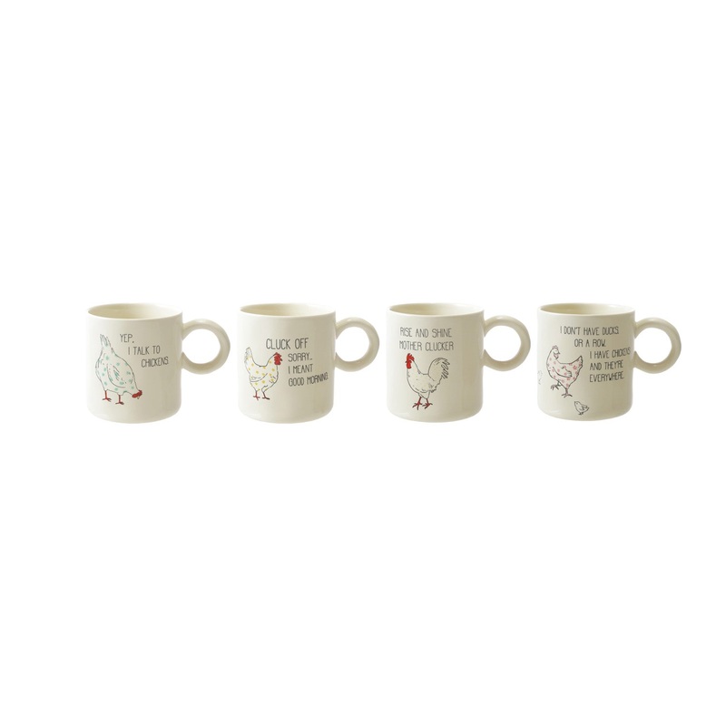 Funny Chicken Stoneware Coffee Mugs
