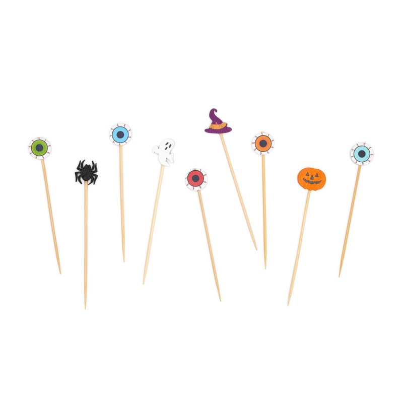 Halloween Themed Single Use Bamboo Picks