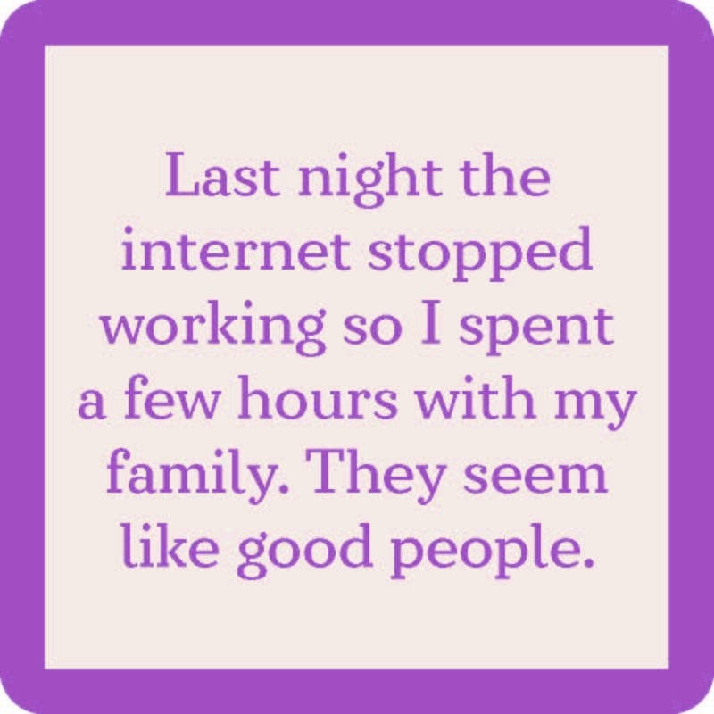 Internet Stopped Coaster | Funny Party Gift | Home Bar Decor