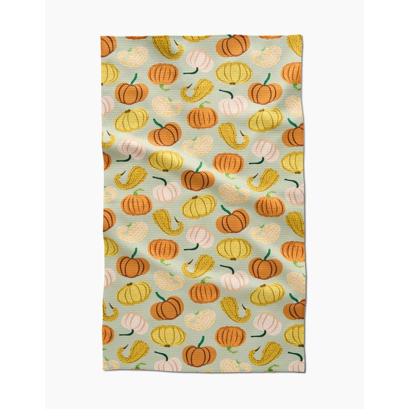 Pumpkins and Gourds Geometry Tea Towel