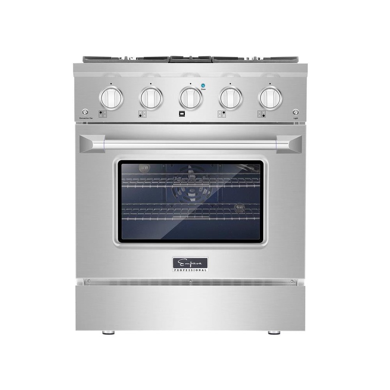 Empava 30 in. Pro-Style Freestanding Gas on Gas Range in Stainless Steel (30GR07)