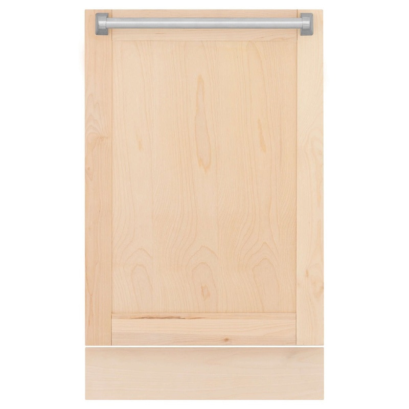 ZLINE 18 in. Tallac Series 3rd Rack Top Control Built-In Dishwasher in Unfinished Wood and Traditional Handle, 51dBa (DWV-UF-18)