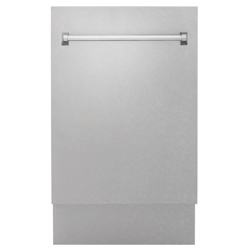ZLINE 18 in. Tallac Series 3rd Rack Top Control Dishwasher with Satin Stainless Steel Panel and Stainless Steel Tub, 51dBa (DWV-SN-18)