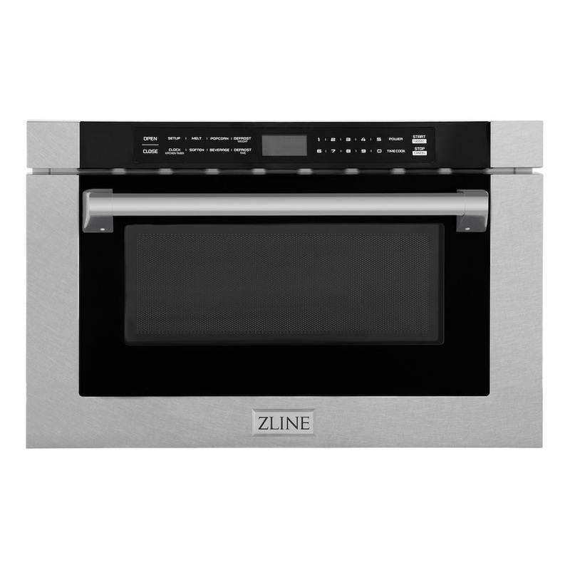ZLINE 24 in. 1.2 cu. ft. Built-in Microwave Drawer with a Traditional Handle in Satin Stainless Steel (MWD-1-SS-H)