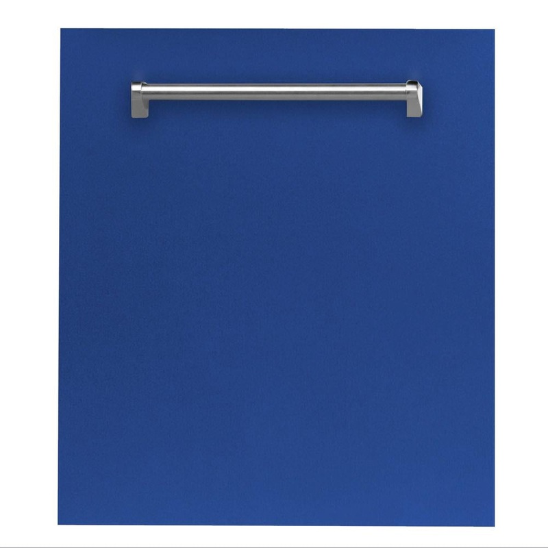 ZLINE 24 in. Blue Matte Top Control Built-In Dishwasher with Stainless Steel Tub and Traditional Style Handle, 52dBa (DW-BM-24)