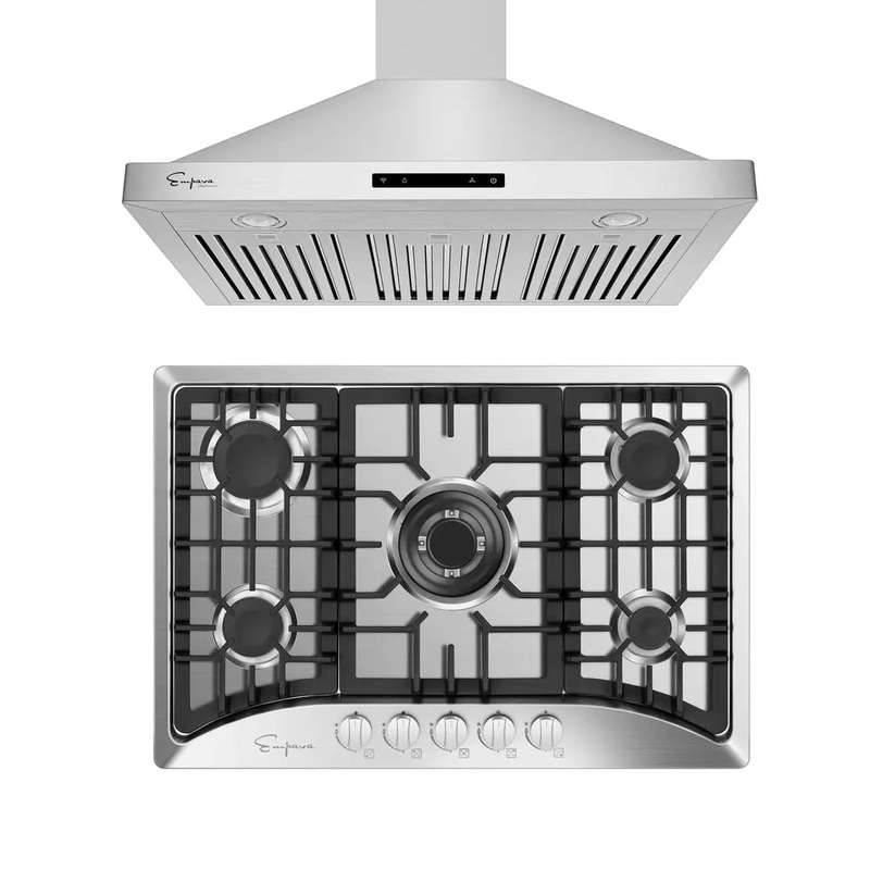Empava 30 in. 2 Piece Kitchen Package with 30 in. Gas Cooktop and 30 in. Wall Mount Range Hood (EMPV-30GC30RH03)