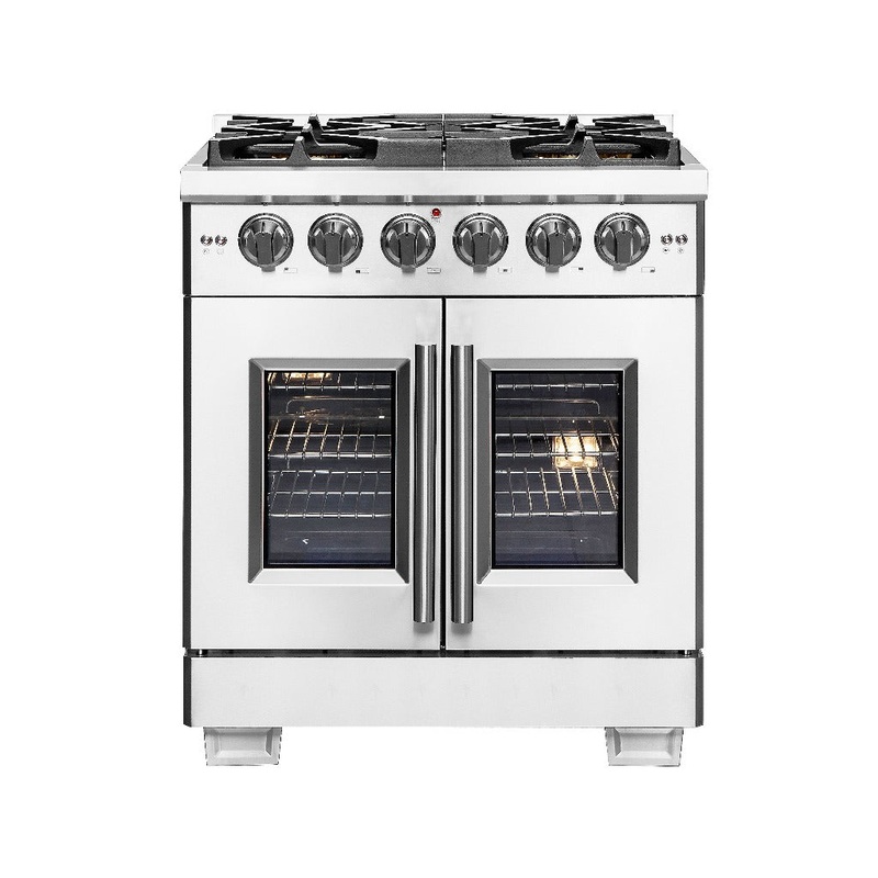 Forno Capriasca 30 in. 4.32 cu. ft. French Door Freestanding All Gas Range in Stainless Steel (FFSGS6460-30)