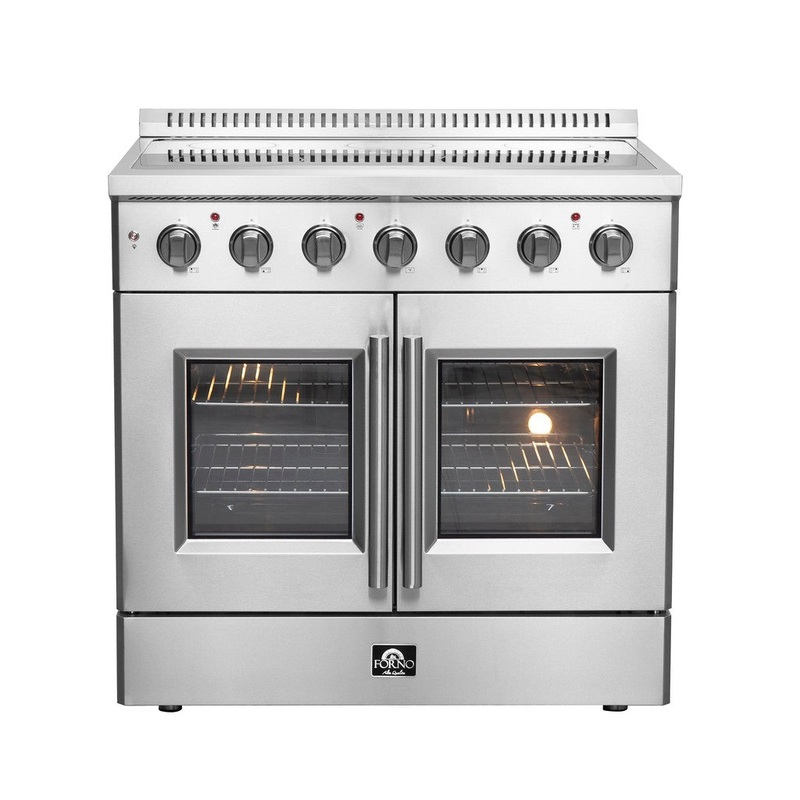 Forno Galiano 36 in. 5.36 cu. ft. French Door Freestanding All Electric Range in Stainless Steel (FFSEL6917-36)