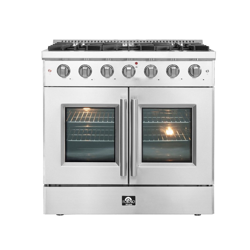 Forno Galiano 36 in. 5.36 cu. ft. French Door Freestanding All Gas Range in Stainless Steel (FFSGS6444-36)