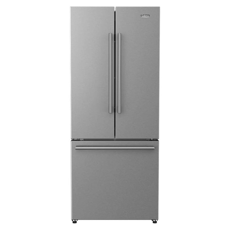 Galanz 28 in. 16 Cu. Ft. 3-Door French Door Refrigerator with Ice Maker In Stainless Steel (GLR16FS2K16)