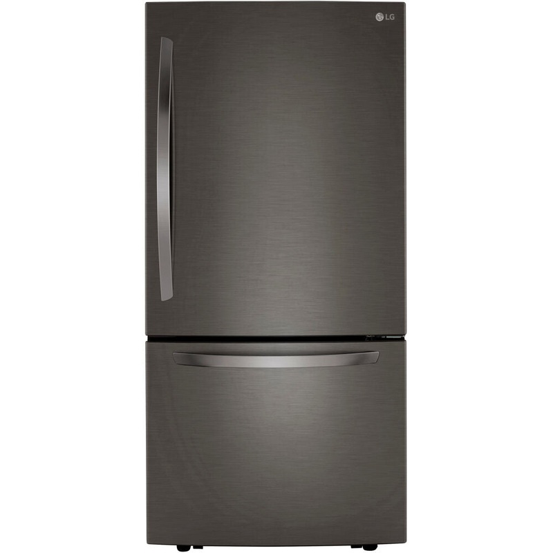 LG 33 in. Bottom Freezer Refrigerator in Black Stainless Steel 26 Cu. Ft. (LRDCS2603D)